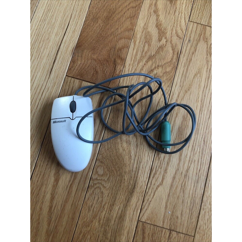 Vintage‎ Microsoft Wheel Mouse 3.0 PS/2 Mechanical Ball Pre-Owned